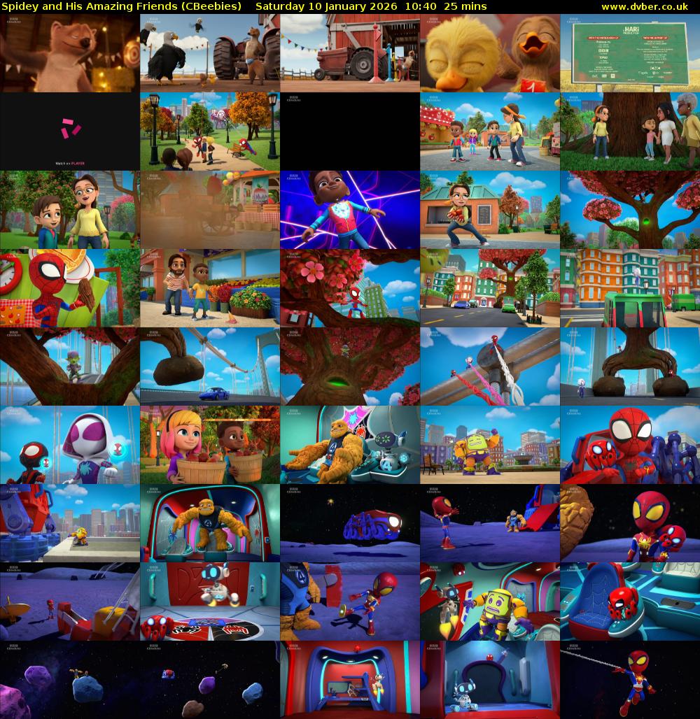 Spidey and His Amazing Friends (CBeebies) Saturday 10 January 2026 10:40 - 11:05