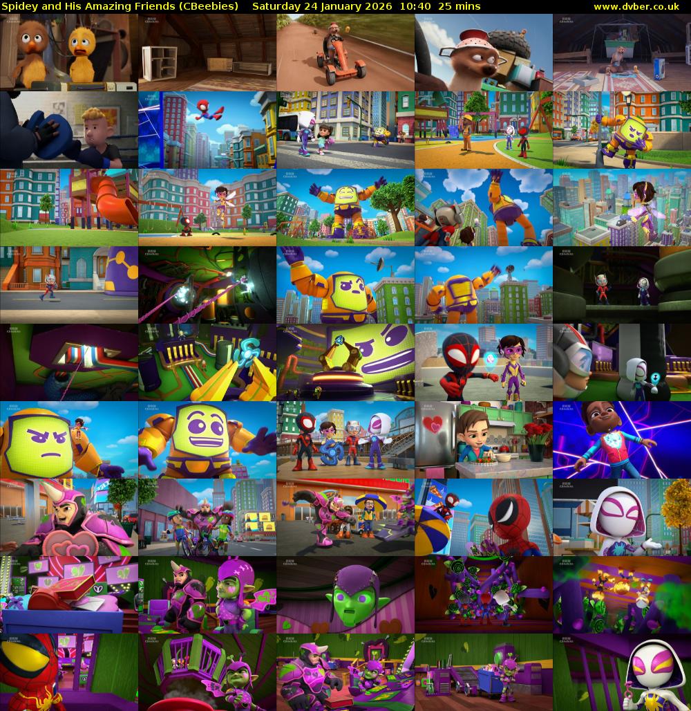 Spidey and His Amazing Friends (CBeebies) Saturday 24 January 2026 10:40 - 11:05