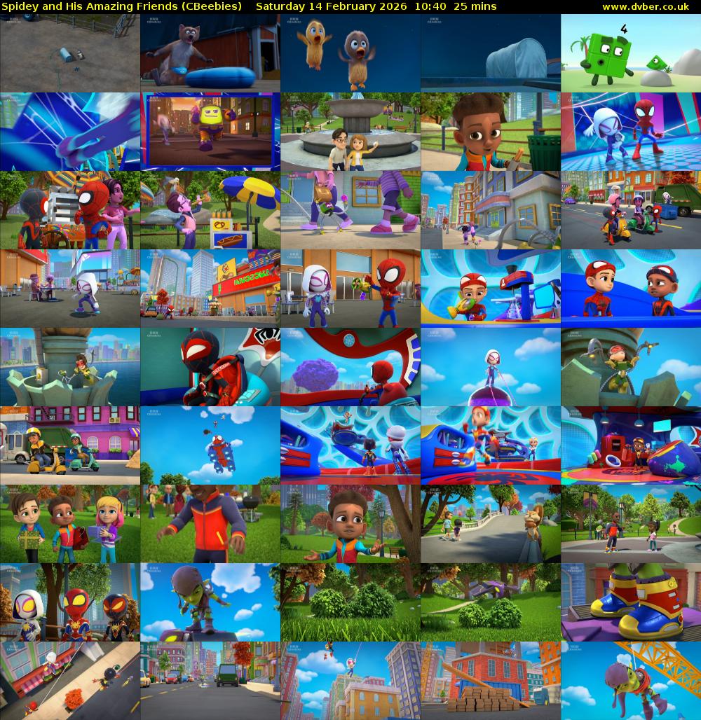 Spidey and His Amazing Friends (CBeebies) Saturday 14 February 2026 10:40 - 11:05