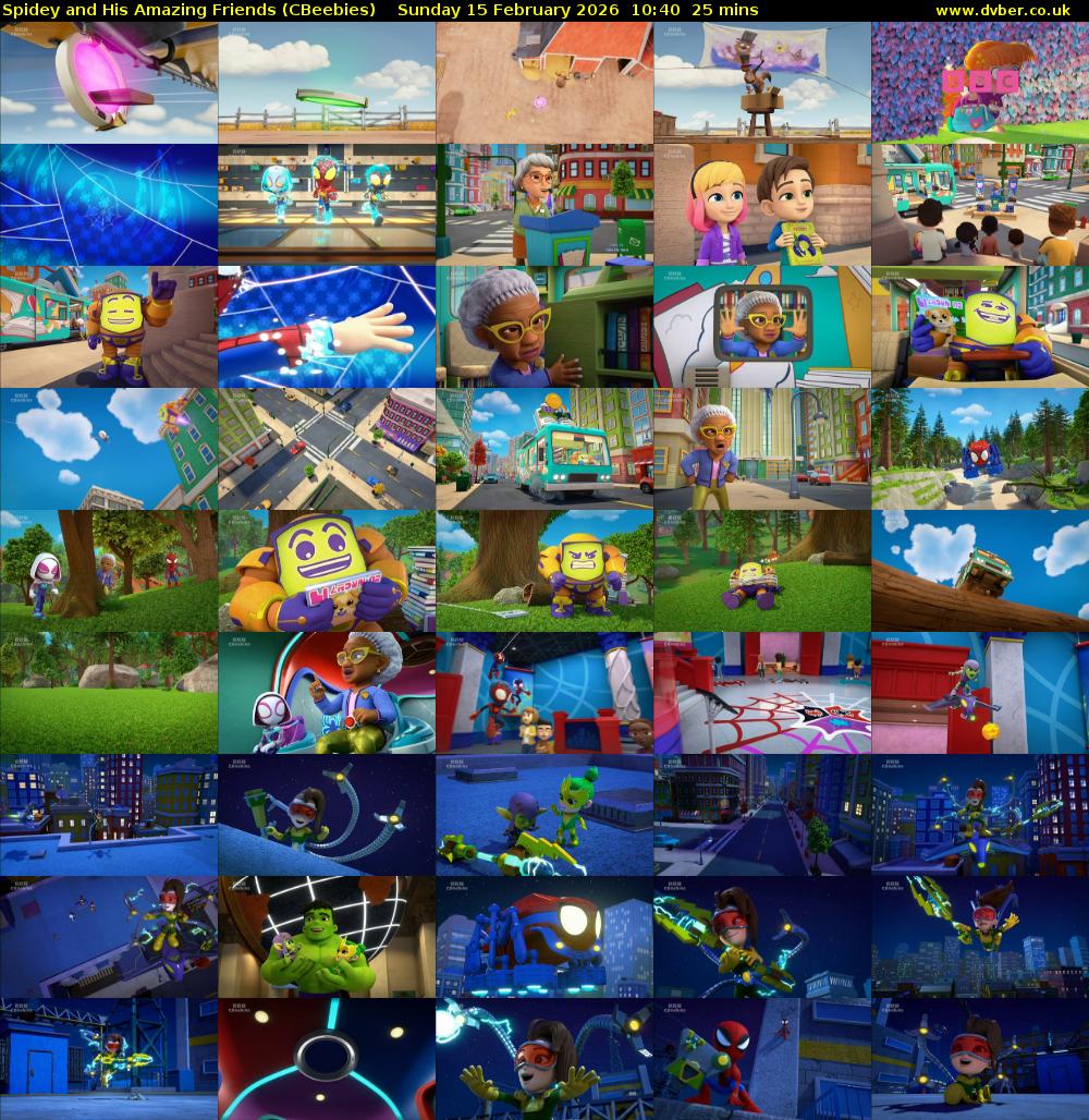 Spidey and His Amazing Friends (CBeebies) Sunday 15 February 2026 10:40 - 11:05