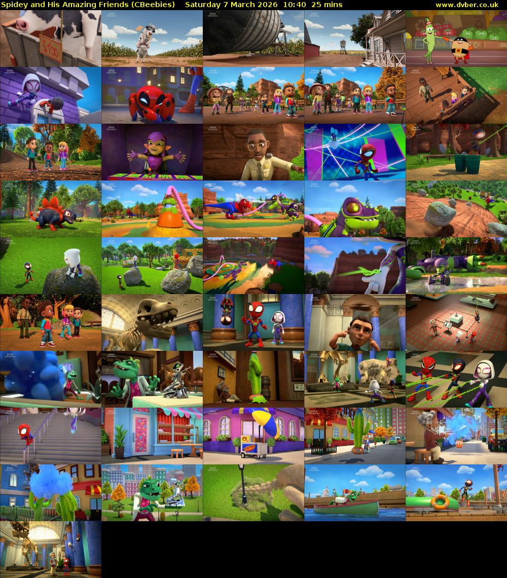 Spidey and His Amazing Friends (CBeebies) Saturday 7 March 2026 10:40 - 11:05