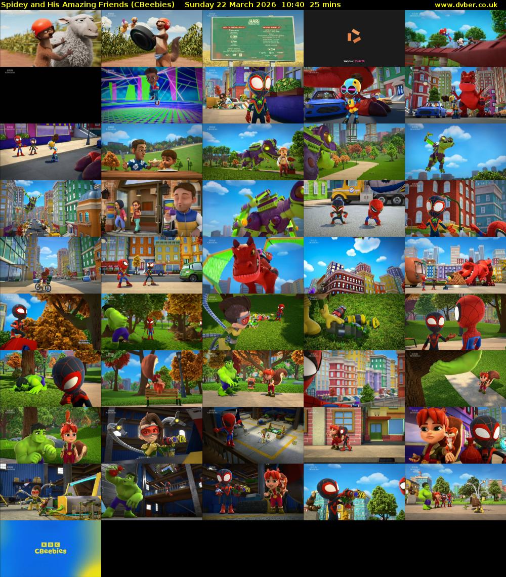 Spidey and His Amazing Friends (CBeebies) Sunday 22 March 2026 10:40 - 11:05