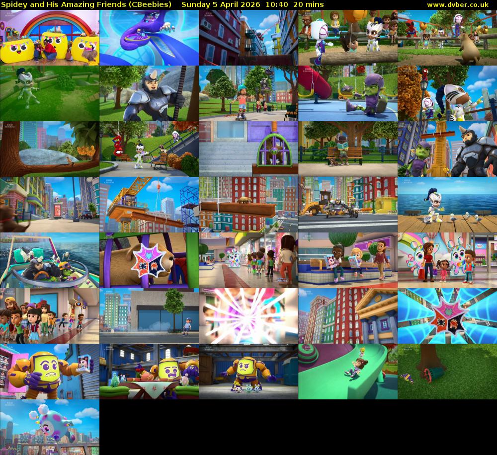 Spidey and His Amazing Friends (CBeebies) Sunday 5 April 2026 10:40 - 11:00