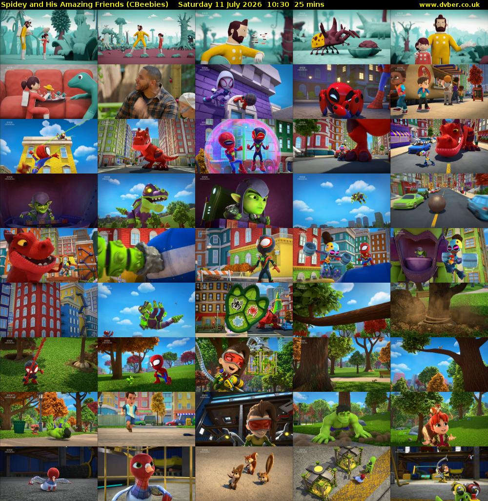 Spidey and His Amazing Friends (CBeebies) Saturday 11 July 2026 10:30 - 10:55