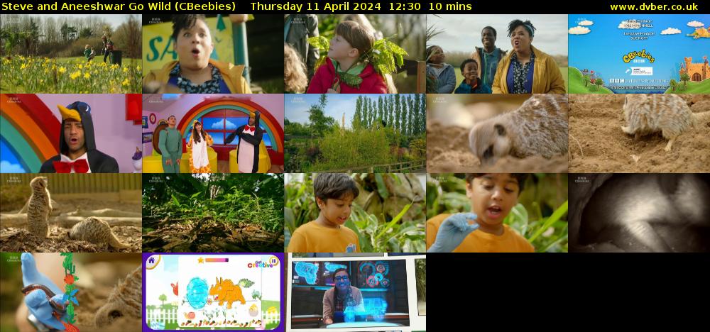 Steve and Aneeshwar Go Wild (CBeebies) Thursday 11 April 2024 12:30 - 12:40