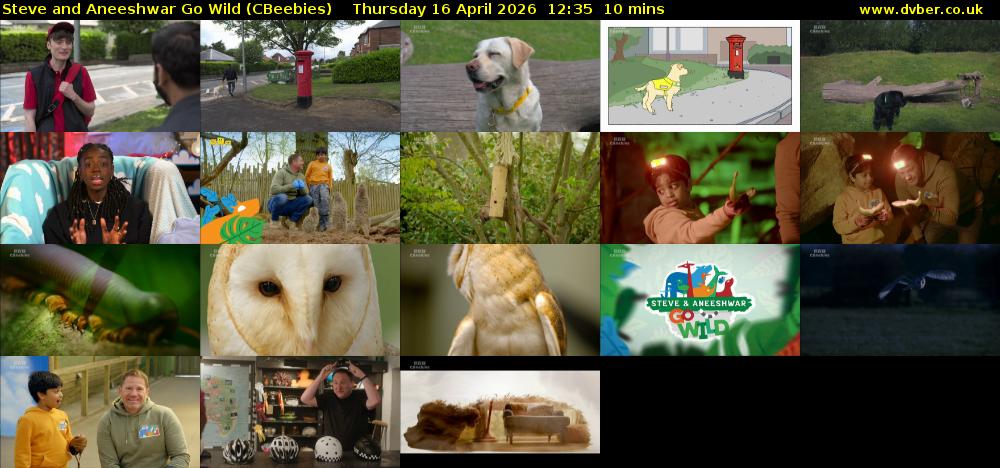 Steve and Aneeshwar Go Wild (CBeebies) Thursday 16 April 2026 12:35 - 12:45