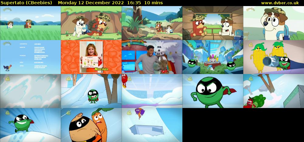 Supertato (CBeebies) Monday 12 December 2022 16:35 - 16:45