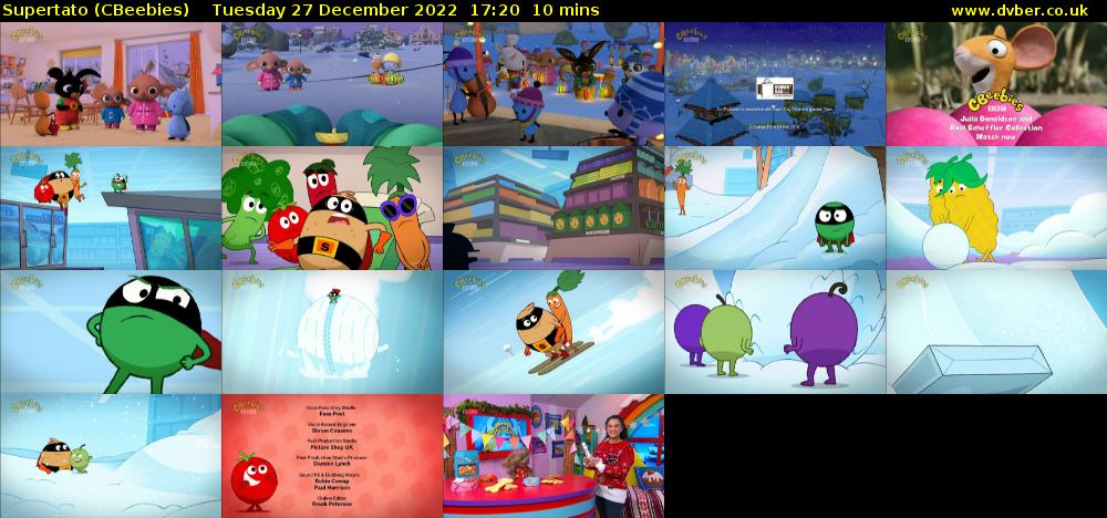 Supertato (CBeebies) Tuesday 27 December 2022 17:20 - 17:30