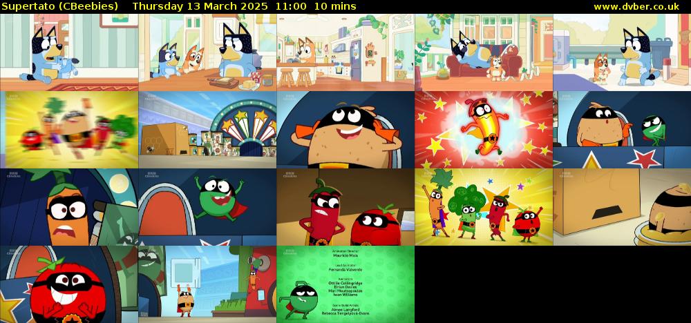 Supertato (CBeebies) Thursday 13 March 2025 11:00 - 11:10
