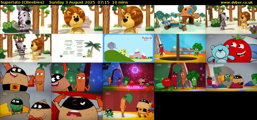 Supertato (CBeebies) Sunday 3 August 2025 07:15 - 07:25
