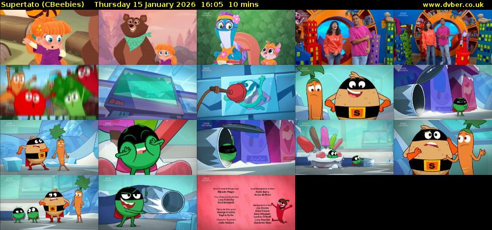 Supertato (CBeebies) Thursday 15 January 2026 16:05 - 16:15