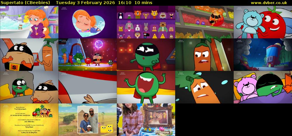 Supertato (CBeebies) Tuesday 3 February 2026 16:10 - 16:20