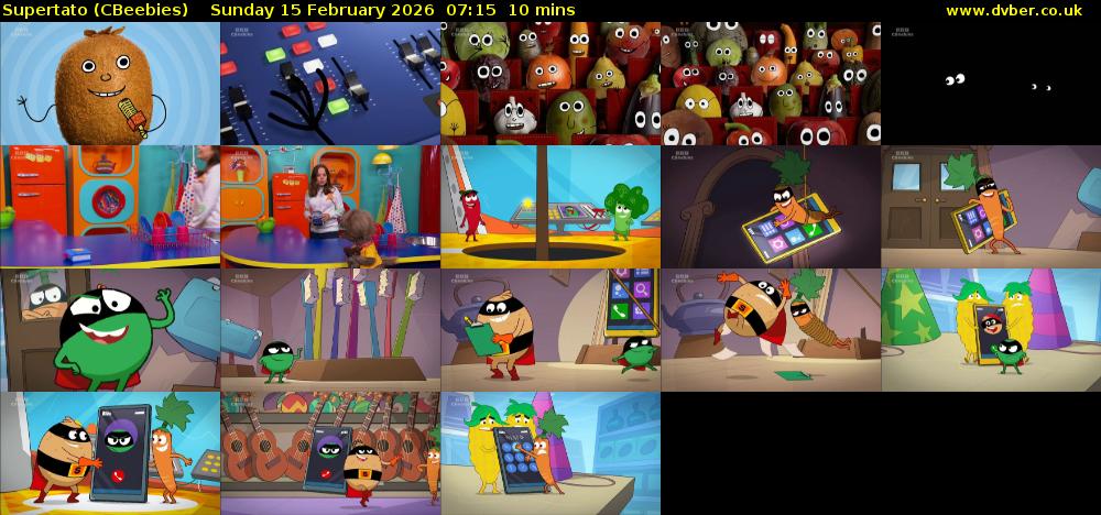 Supertato (CBeebies) Sunday 15 February 2026 07:15 - 07:25