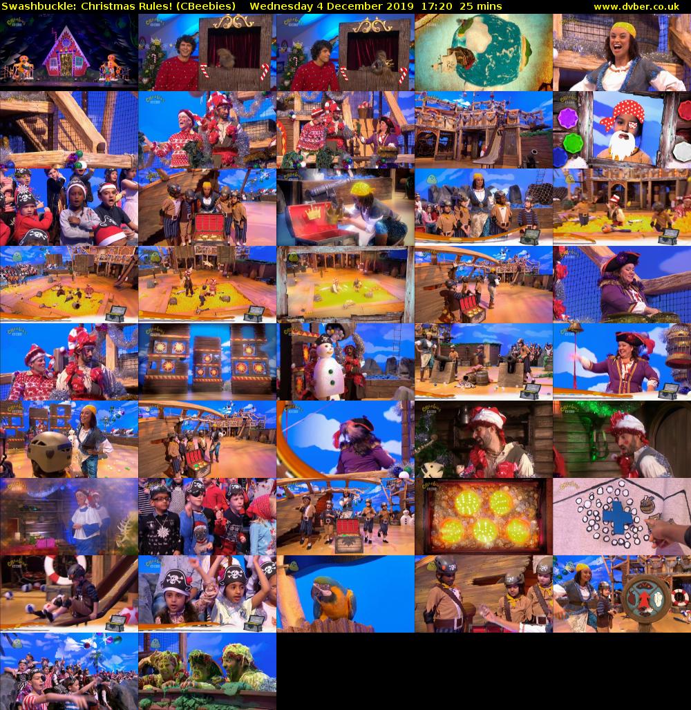 Swashbuckle: Christmas Rules! (CBeebies) Wednesday 4 December 2019 17:20 - 17:45