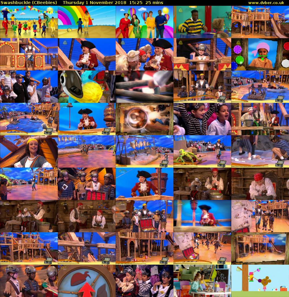 Swashbuckle (CBeebies) Thursday 1 November 2018 15:25 - 15:50