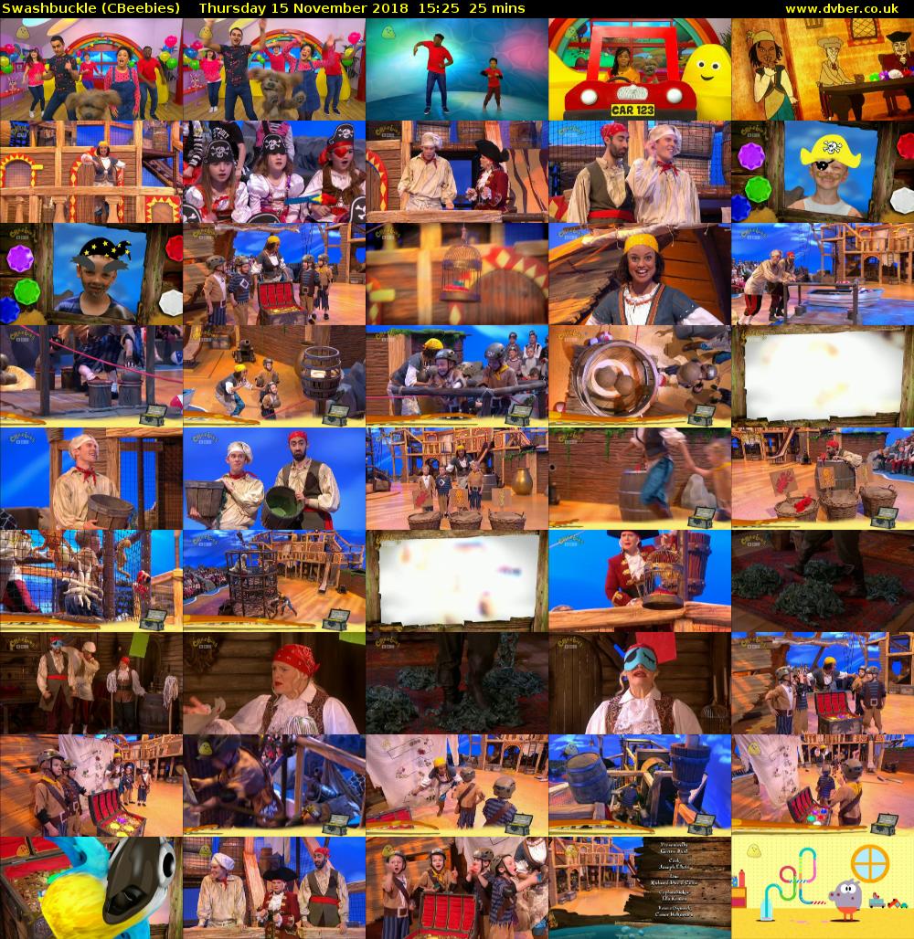 Swashbuckle (CBeebies) Thursday 15 November 2018 15:25 - 15:50