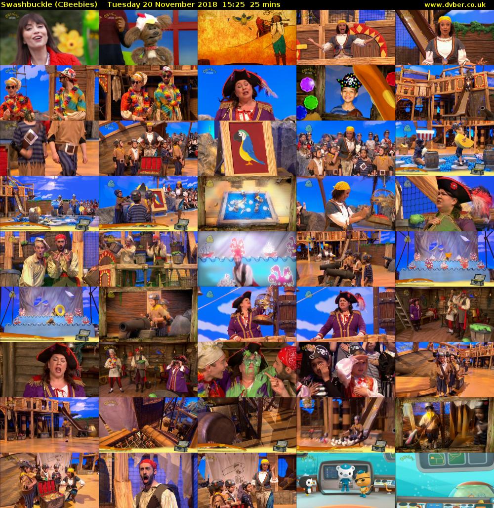 Swashbuckle (CBeebies) Tuesday 20 November 2018 15:25 - 15:50