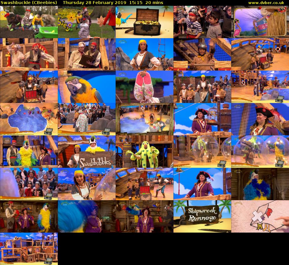 Swashbuckle (CBeebies) Thursday 28 February 2019 15:15 - 15:35