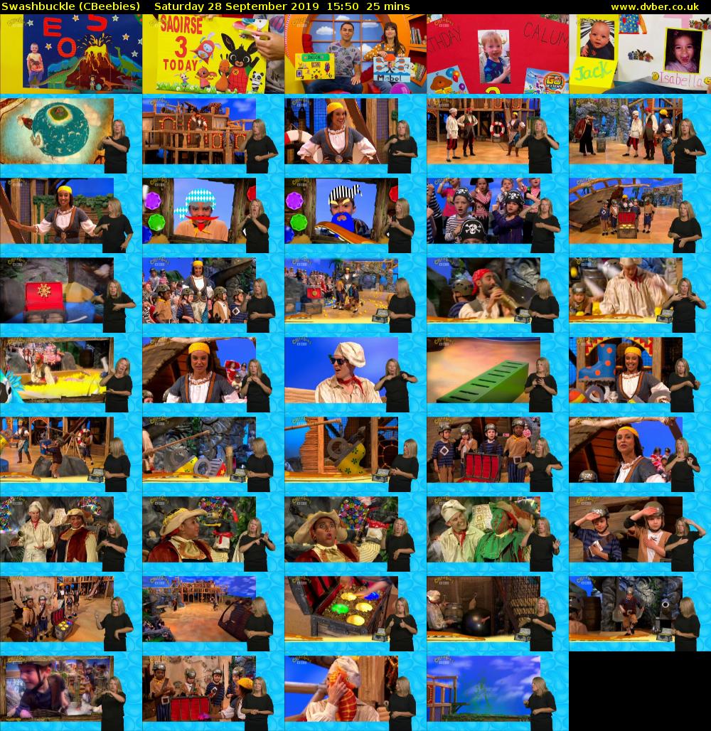 Swashbuckle (CBeebies) Saturday 28 September 2019 15:50 - 16:15