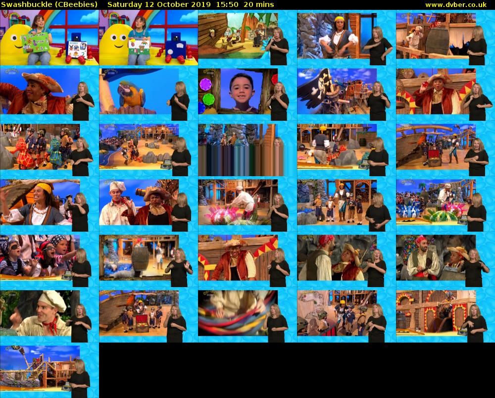 Swashbuckle (CBeebies) Saturday 12 October 2019 15:50 - 16:10