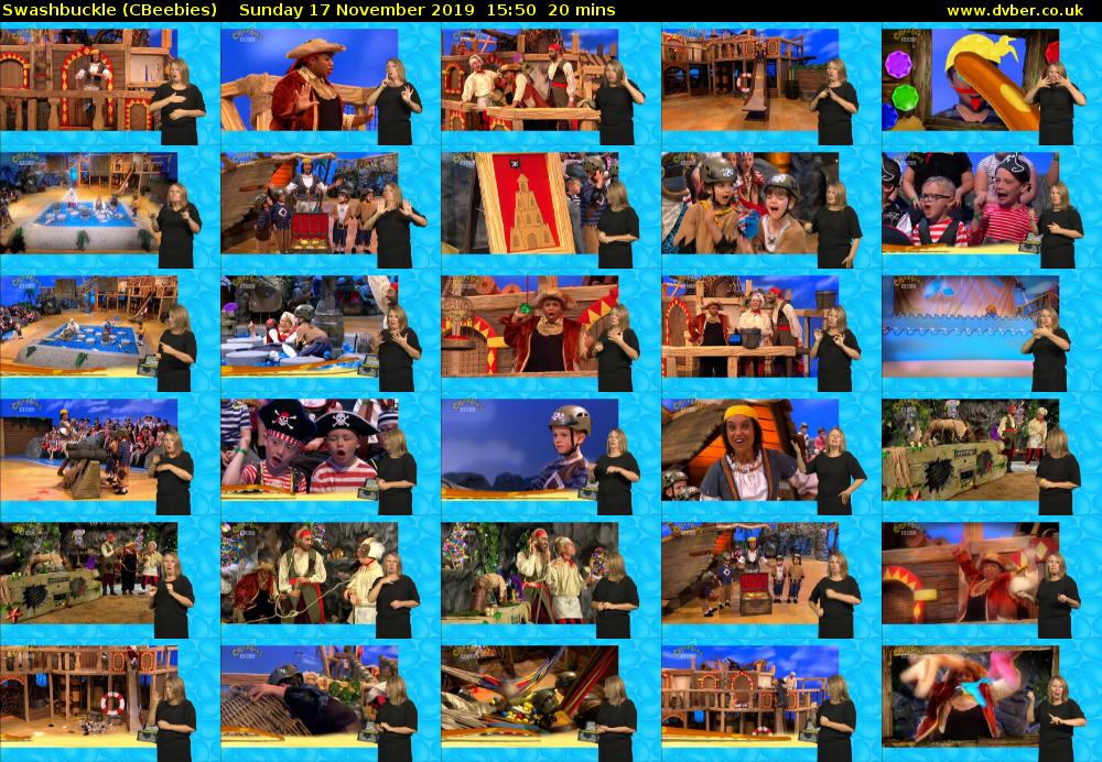 Swashbuckle (CBeebies) Sunday 17 November 2019 15:50 - 16:10
