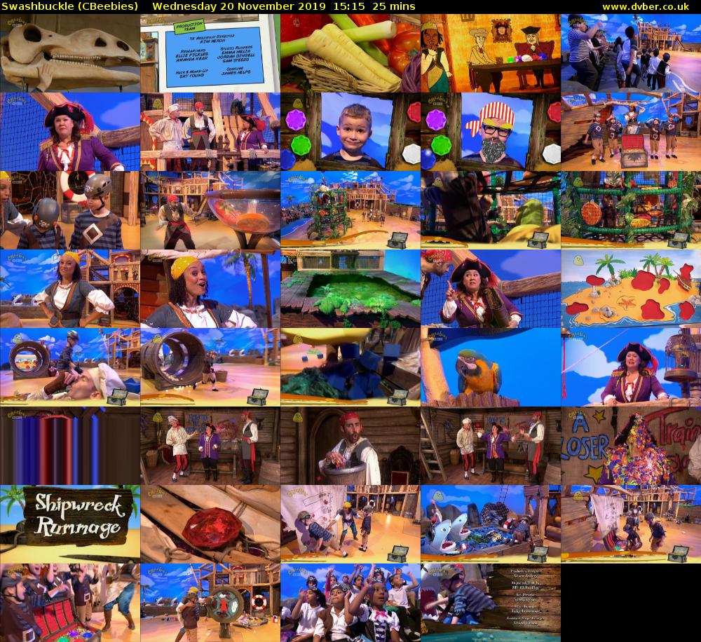 Swashbuckle (CBeebies) Wednesday 20 November 2019 15:15 - 15:40