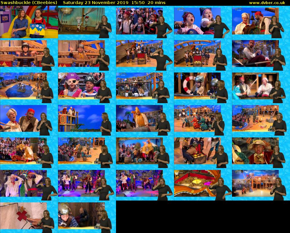 Swashbuckle (CBeebies) Saturday 23 November 2019 15:50 - 16:10