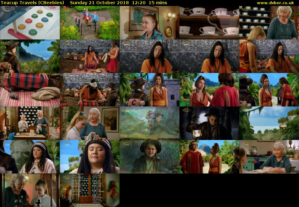 Teacup Travels (CBeebies) Sunday 21 October 2018 12:20 - 12:35