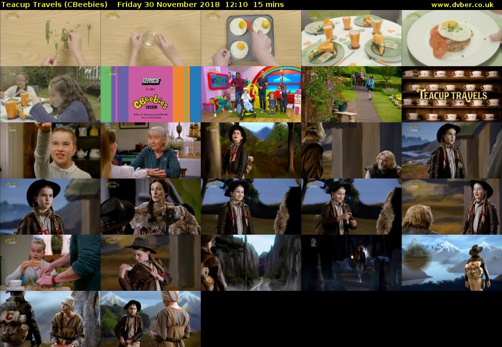 Teacup Travels (CBeebies) Friday 30 November 2018 12:10 - 12:25