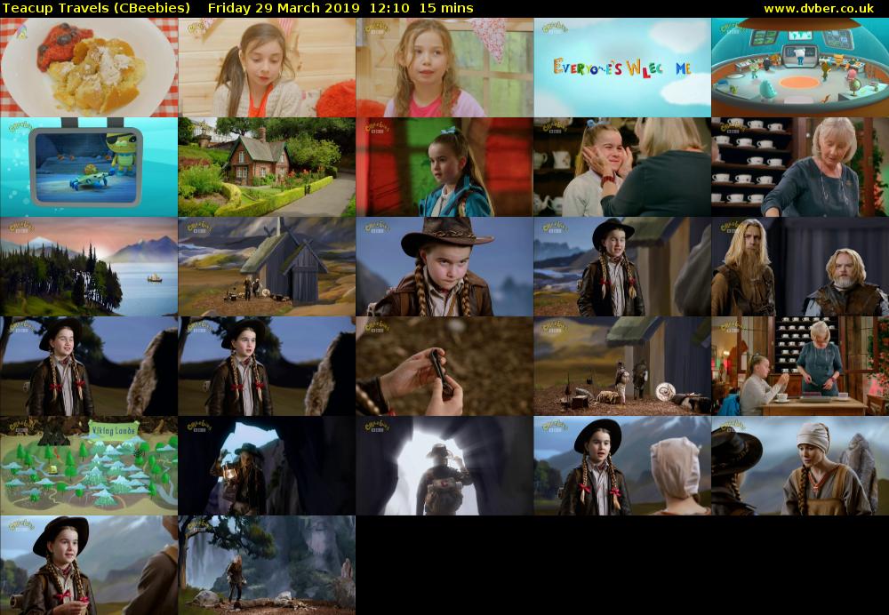Teacup Travels (CBeebies) Friday 29 March 2019 12:10 - 12:25