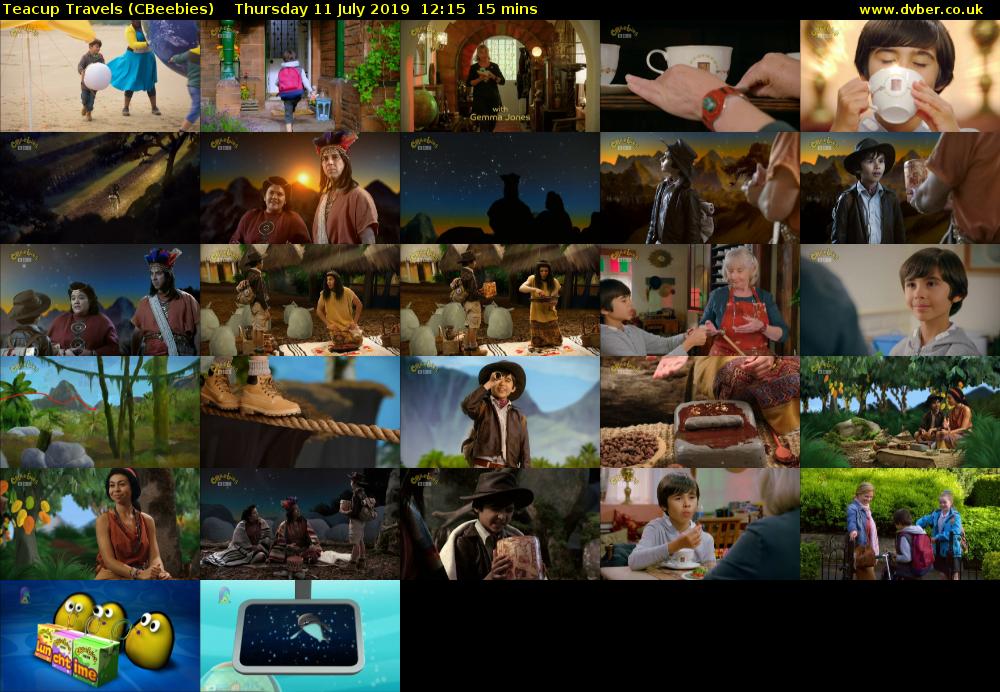 Teacup Travels (CBeebies) Thursday 11 July 2019 12:15 - 12:30