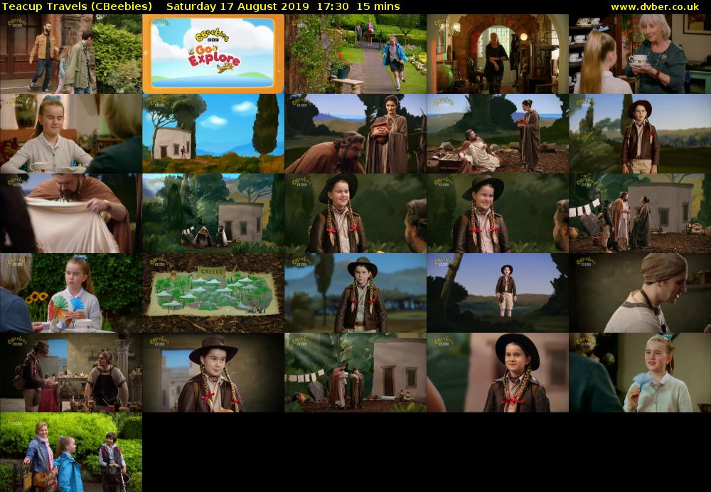 Teacup Travels (CBeebies) Saturday 17 August 2019 17:30 - 17:45