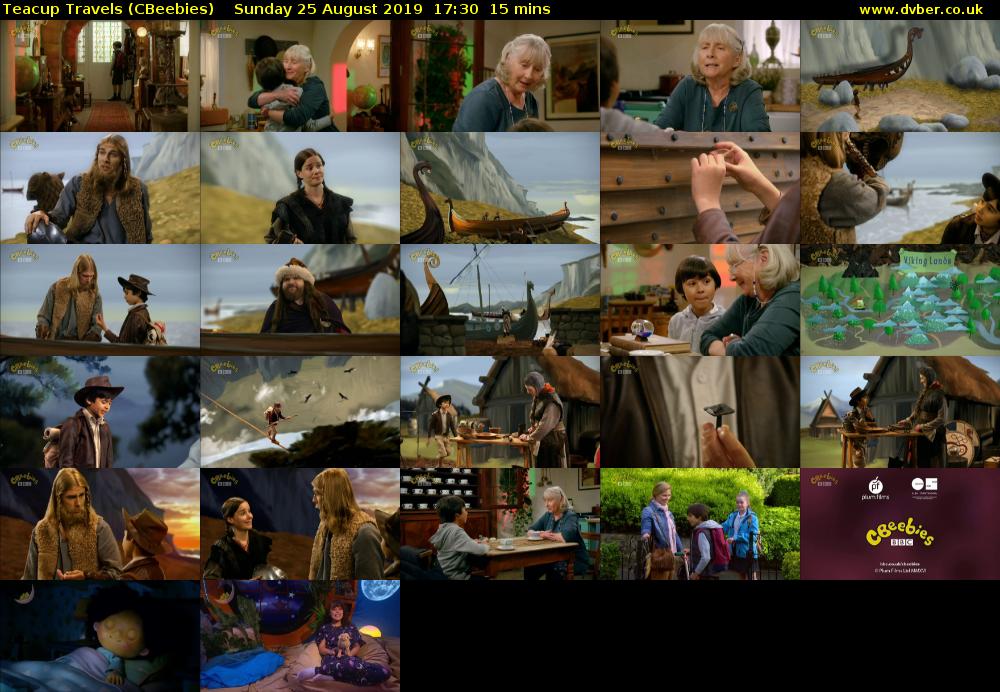 Teacup Travels (CBeebies) Sunday 25 August 2019 17:30 - 17:45