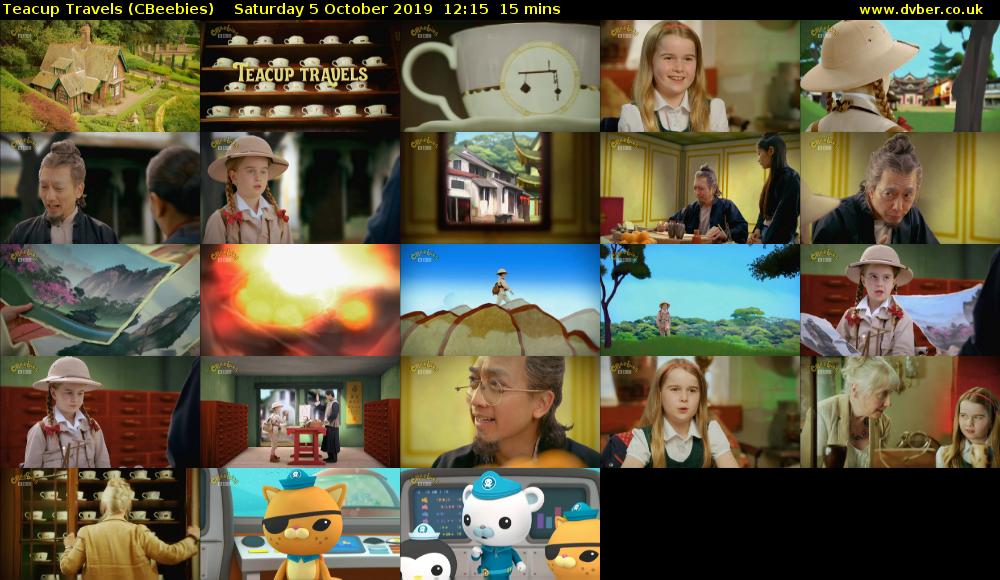 Teacup Travels (CBeebies) Saturday 5 October 2019 12:15 - 12:30