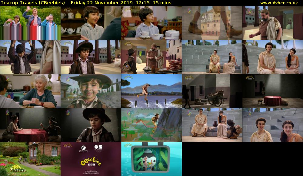 Teacup Travels (CBeebies) Friday 22 November 2019 12:15 - 12:30