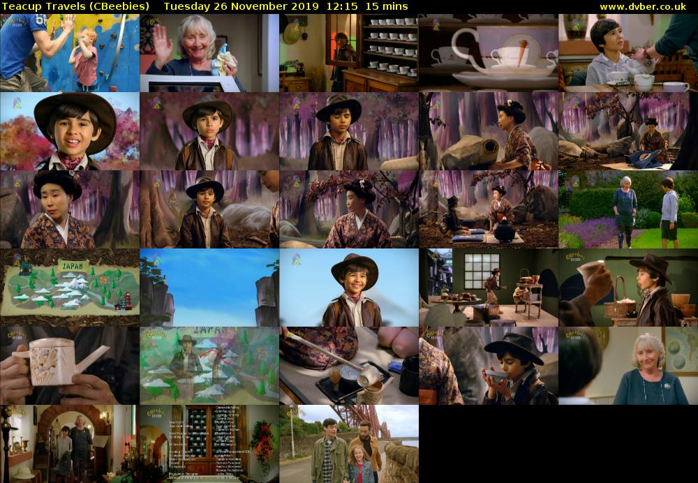 Teacup Travels (CBeebies) Tuesday 26 November 2019 12:15 - 12:30