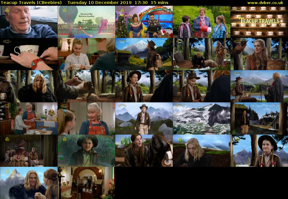 Teacup Travels (CBeebies) Tuesday 10 December 2019 17:30 - 17:45