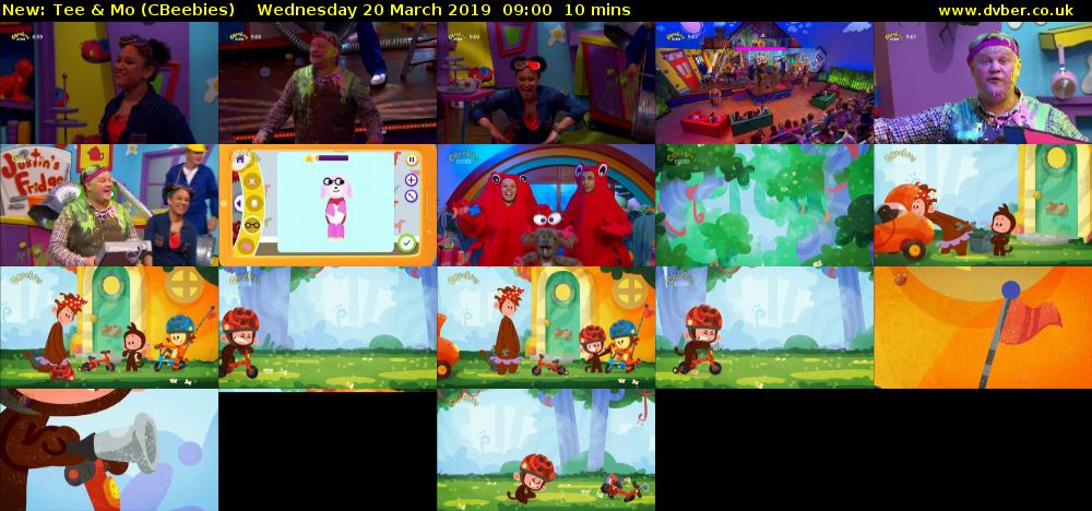 Tee & Mo (CBeebies) Wednesday 20 March 2019 09:00 - 09:10