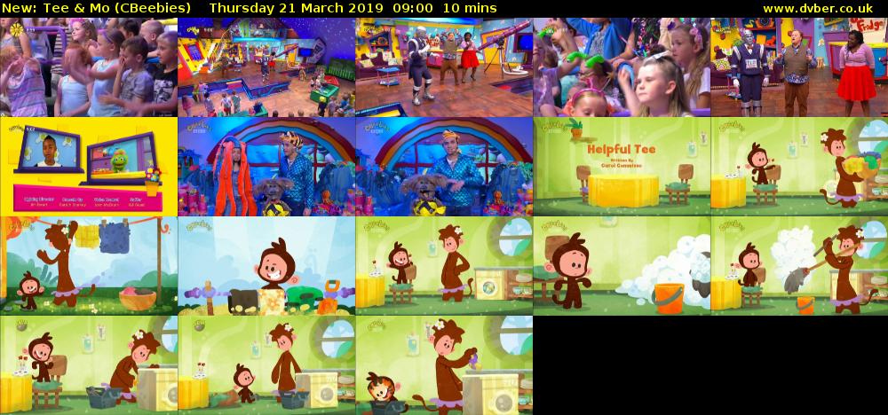 Tee & Mo (CBeebies) Thursday 21 March 2019 09:00 - 09:10