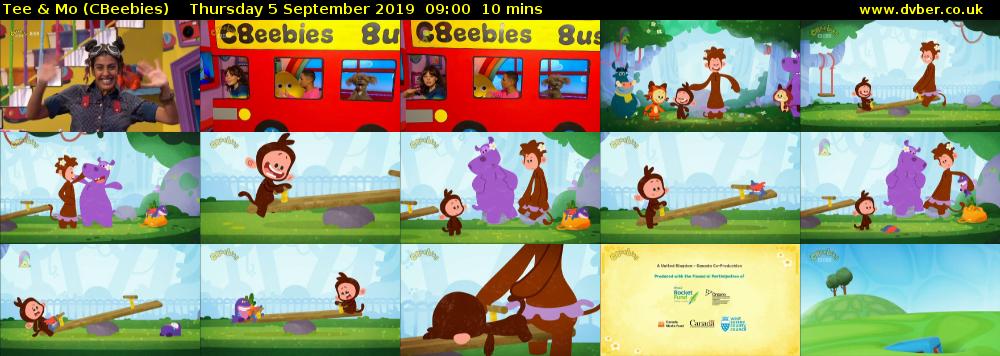 Tee & Mo (CBeebies) Thursday 5 September 2019 09:00 - 09:10