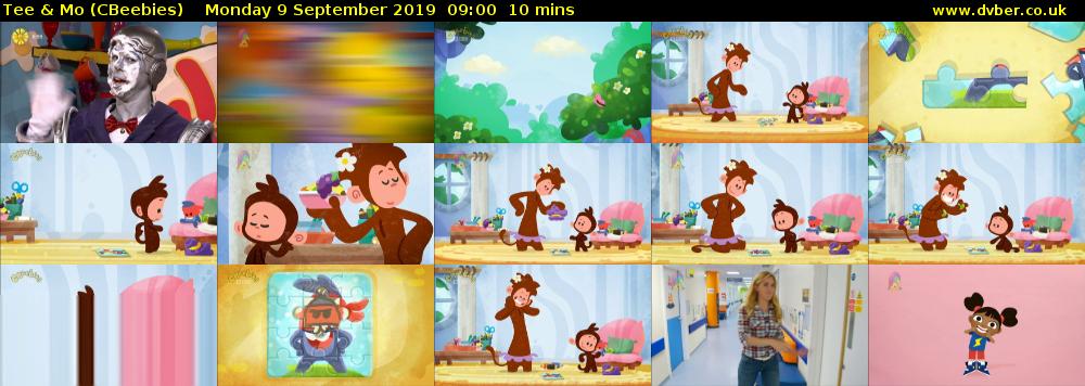 Tee & Mo (CBeebies) Monday 9 September 2019 09:00 - 09:10