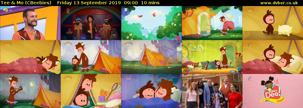 Tee & Mo (CBeebies) Friday 13 September 2019 09:00 - 09:10