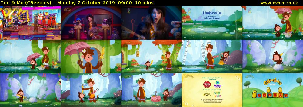 Tee & Mo (CBeebies) Monday 7 October 2019 09:00 - 09:10