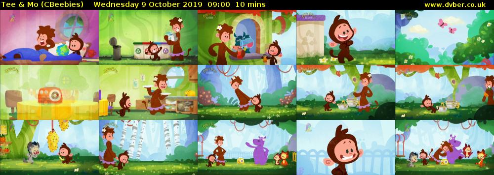 Tee & Mo (CBeebies) Wednesday 9 October 2019 09:00 - 09:10