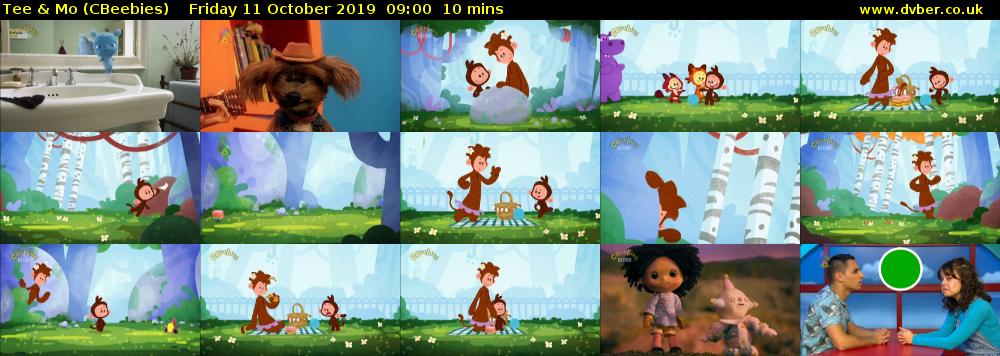 Tee & Mo (CBeebies) Friday 11 October 2019 09:00 - 09:10