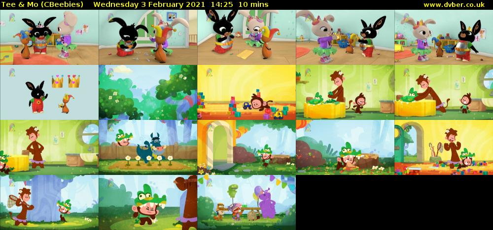 Tee & Mo (CBeebies) Wednesday 3 February 2021 14:25 - 14:35