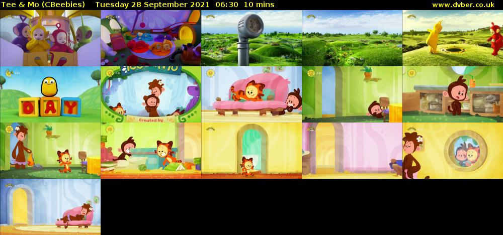 Tee & Mo (CBeebies) Tuesday 28 September 2021 06:30 - 06:40