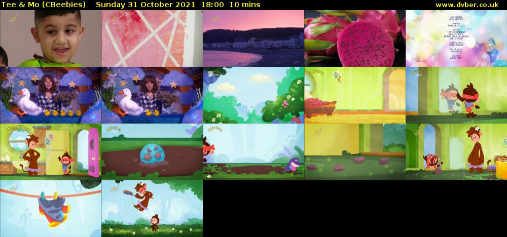 Tee & Mo (CBeebies) Sunday 31 October 2021 18:00 - 18:10