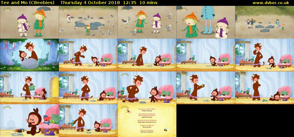 Tee and Mo (CBeebies) Thursday 4 October 2018 12:35 - 12:45