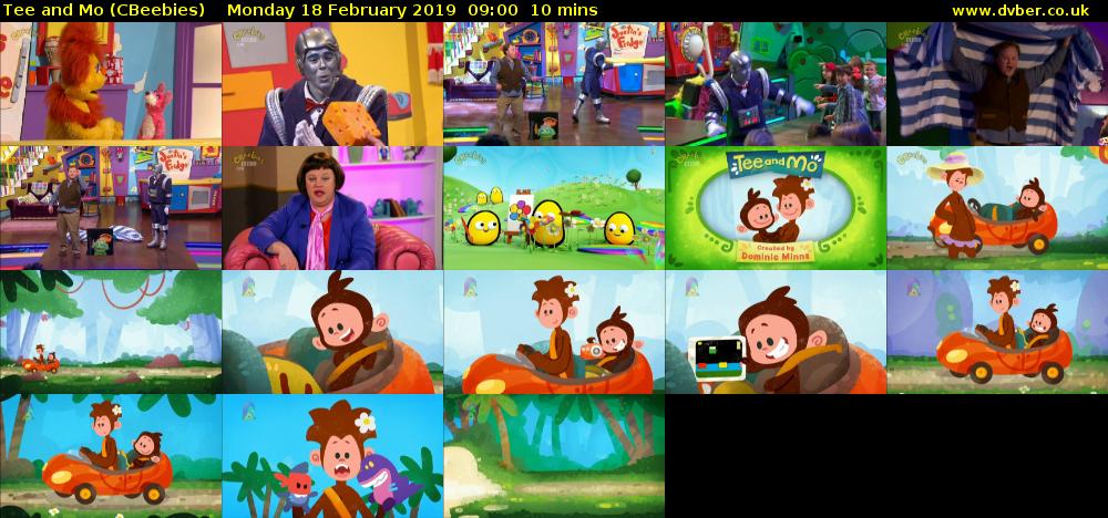 Tee and Mo (CBeebies) Monday 18 February 2019 09:00 - 09:10